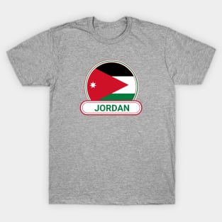 Jordan Country Badge - Jordan Flag T-Shirt